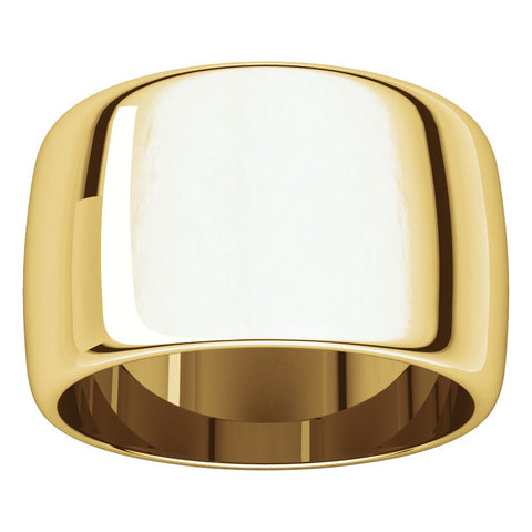 10k Yellow Gold 12mm Half Round Band, Size 6.5