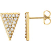 14k Yellow Gold 1/3 ctw. Diamond Triangle Earrings with Backs