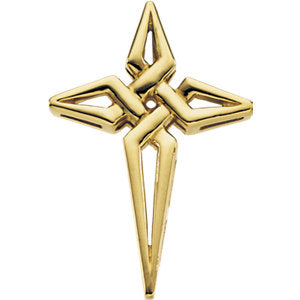 14k Yellow Gold 29x21mm Cross Pendant