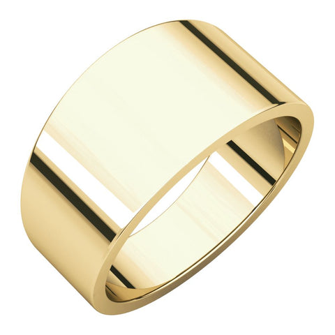 14k Yellow Gold 10mm Flat Tapered Band , Size 7