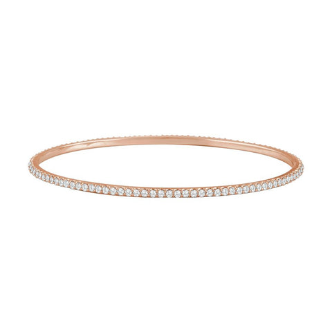 14k Rose Gold 3 CTW Diamond Stackable Bangle Bracelet