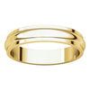 14k Yellow Gold 4mm Half Round Edge Band, Size 4.5