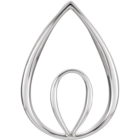 14k White Gold Freeform Pendant