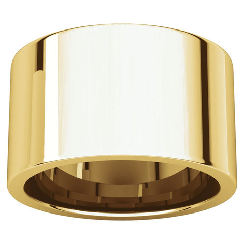 14k Yellow Gold 12mm Flat Comfort Fit Band, Size 11.5