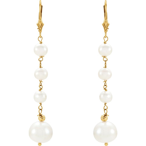 14k Yellow Gold Freshwater Cultured Earrings