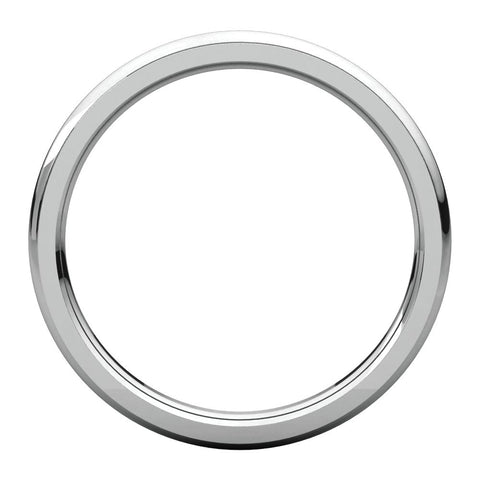 14k White Gold 2.5mm Comfort Fit Edge Band , Size 5