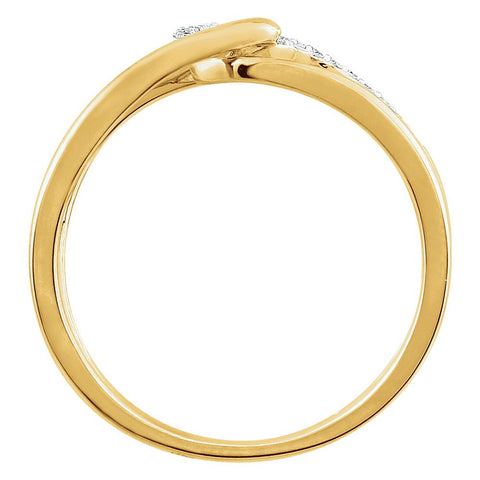 14k Yellow Gold 1/10 CTW Diamond Ring, Size 7