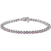 14K White Gold Pink Sapphire 7.25-Inch Line Bracelet