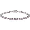14K White Gold Pink Sapphire 7.25-Inch Line Bracelet