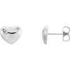 14k White Gold 0.02 ctw. Diamond Heart Earrings