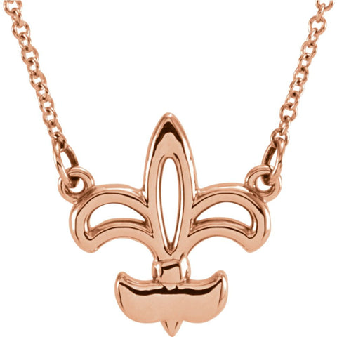 14k Rose Gold Fleur-De-Lis 16" Necklace