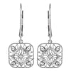 Sterling Silver 1/10 Diamond Accented Lever Back Earrings