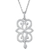 Granulated Design Fashion Dangle Necklace in Sterling Silver ( 18 Inch Chain )