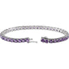 14k White Gold Amethyst 7.15" Line Bracelet