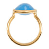 18K Yellow Gold Vermeil 15x11x6mm Blue Chalcedony Ring Size 7