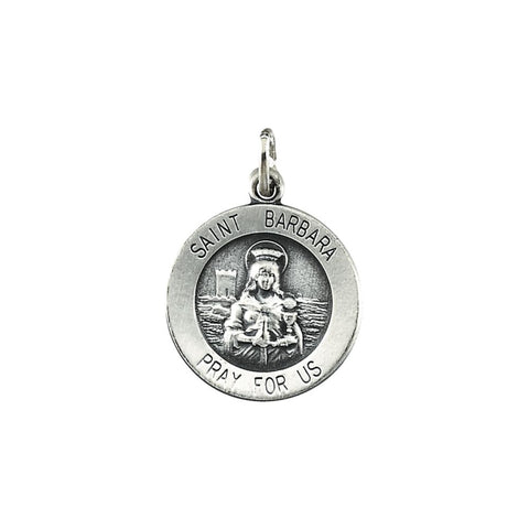 Sterling Silver 15mm St. Barbara Medal