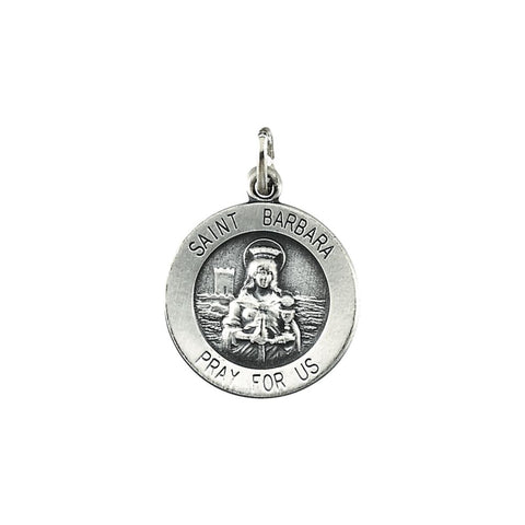 Sterling Silver 18mm St. Barbara Medal