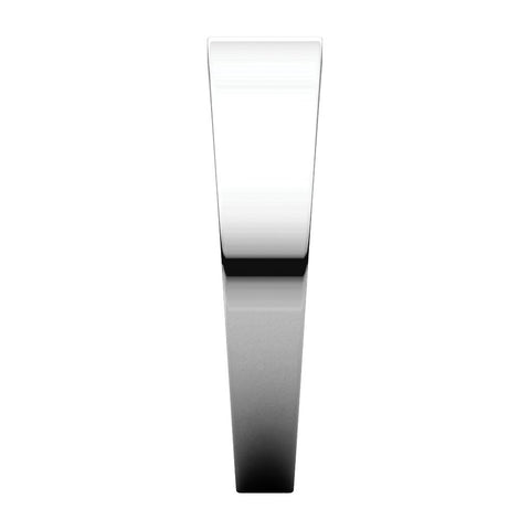 14k White Gold 5mm Flat Tapered Band, Size 6.5