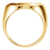 14k Yellow Gold Men's 16.5mm Coin Ring Mounting, Size 9.75