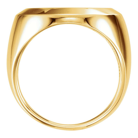 10k Yellow Gold Men's 16.5mm Coin Ring Mounting, Size 9.75