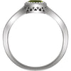 14k White Gold Peridot "August" Birthstone Ring, Size 7