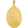 14k Yellow Gold 29x20.25mm Oval Hollow Miraculous Medal