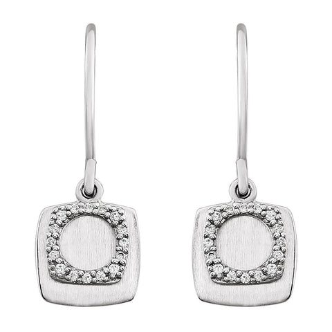 14k White Gold 1/10 CTW Diamond Earrings