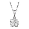 14K White Gold 3/8 CTW Diamond Cluster 18-Inch Necklace