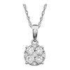 18 Inch 1/3 CTW Diamond Cluster Necklace in 14k White Gold