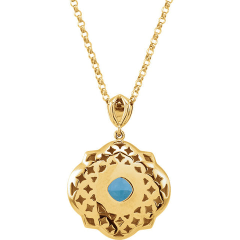 14k Yellow Gold 12x12mm Sculptural-Inspired 18" Necklace