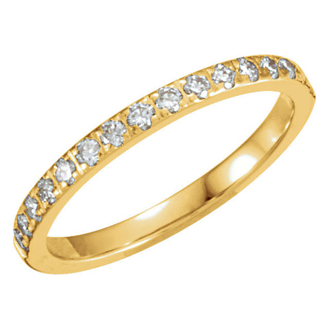 14k Yellow Gold 1/3 CTW Diamond Anniversary Band, Size 6