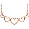 Graduated Heart 17.3-Inch Necklace in 14K Rose Gold
