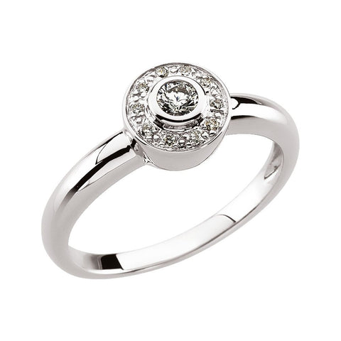 14k White Gold 1/6 CTW Diamond Ring Size 7