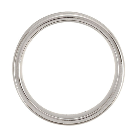 Titanium 8mm Diamond Grooved Band Size 8.5