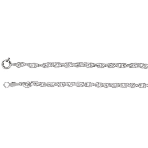 Sterling Silver Solid Rope 16" Chain