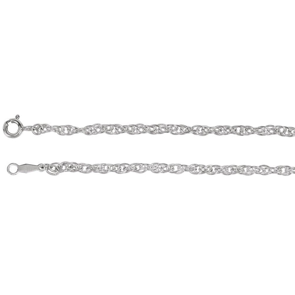 Sterling Silver Solid Rope 20" Chain