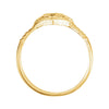 14k Yellow Gold Cross Heart Ring, Size 7