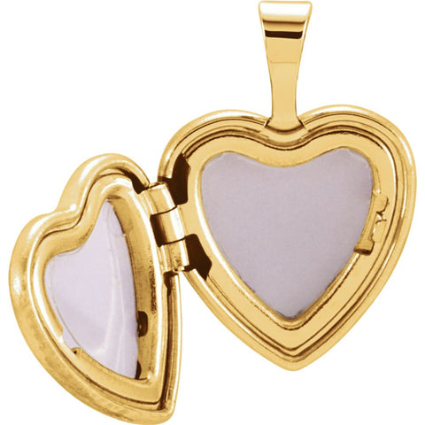 14K Yellow Gold-Plated Sterling Silver Diamond Angel Heart Locket