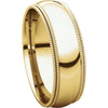 14k Yellow Gold 6mm Double Milgrain Comfort Fit Band, Size 13