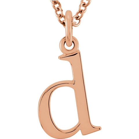 14k Rose Gold "d" Lowercase Initial 16" Necklace