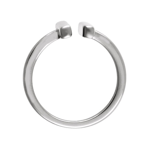 14k White Gold Vertical Bar Ring, Size 7
