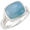 Genuine Milky Aquamarine Ring in Sterling Silver ( Size 8 )