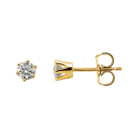 14k Yellow Gold 1/3 CTW Diamond Friction Post Stud Earrings