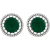 14k White Gold Emerald "May" Birthstone Earrings
