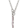 Sterling Silver "XOXO" Pink Cubic Zirconia 18" Necklace