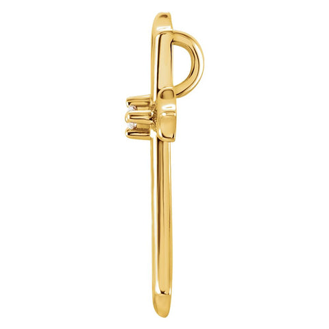 14k Yellow Gold .015 CTW Diamond Cross Pendant