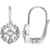 14K White Gold Round Dangle Earrings