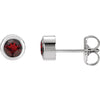 14k White Gold Mozambique Garnet Earrings