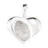 14K White Gold 15.7X13mm Small Heart Print Pendant