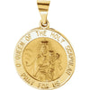 Hollow Round Scapular Medal in 14k Yellow Gold